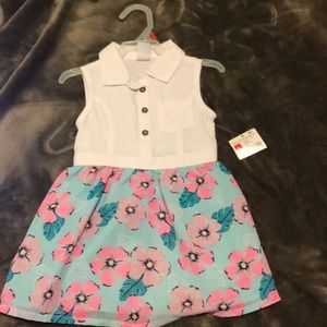 White dress with floral bottom